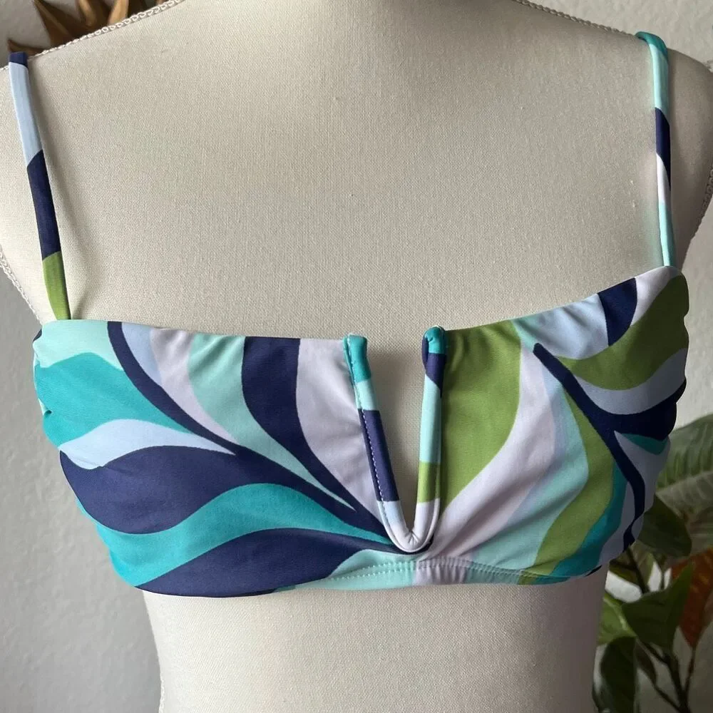 Sanctuary Size medium Blue and green Bikini Top Swimsuit top